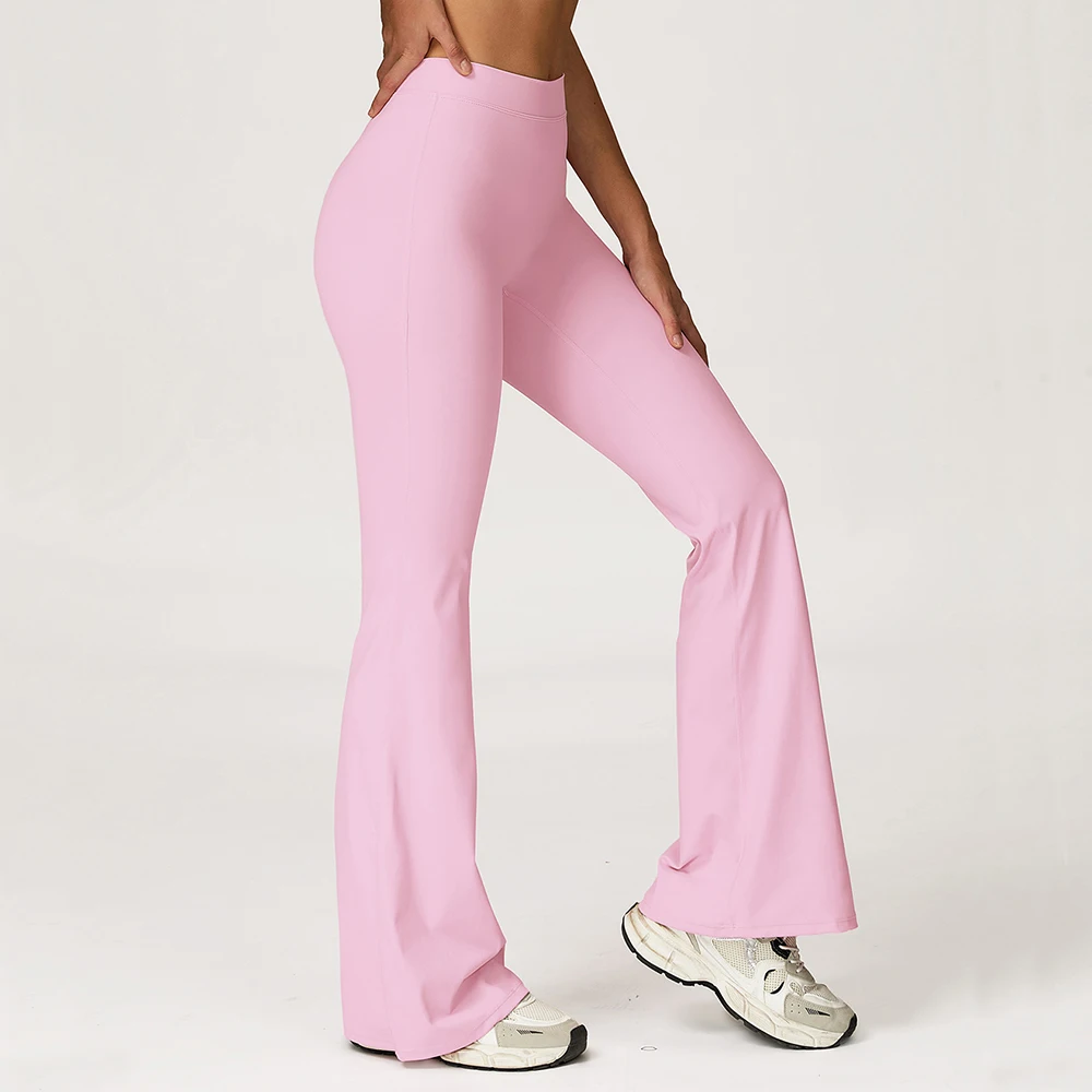 

Расклешенные леггинсы с высокой талией, женские брюки для тренажерного зала, фитнеса, йоги, спортивные леггинсы для бега, женские широкие брюки для йоги с контролем живота