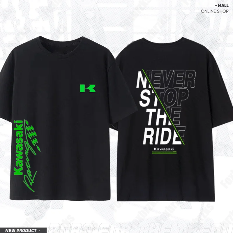 2024 Männer T-Shirt lässig Kawasaki Rennteam Dämon Klaue T-Shirt übergroße Grafik Sport Tops atmungsaktive Streetwear T-Shirts