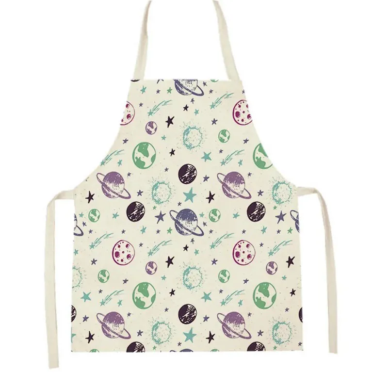 

Кухонный фартук с принтом космических планет, звезд и галактики, без рукавов, для готовки и выпечки, для женщин и мужчин, для уборки дома, для работы в кафе