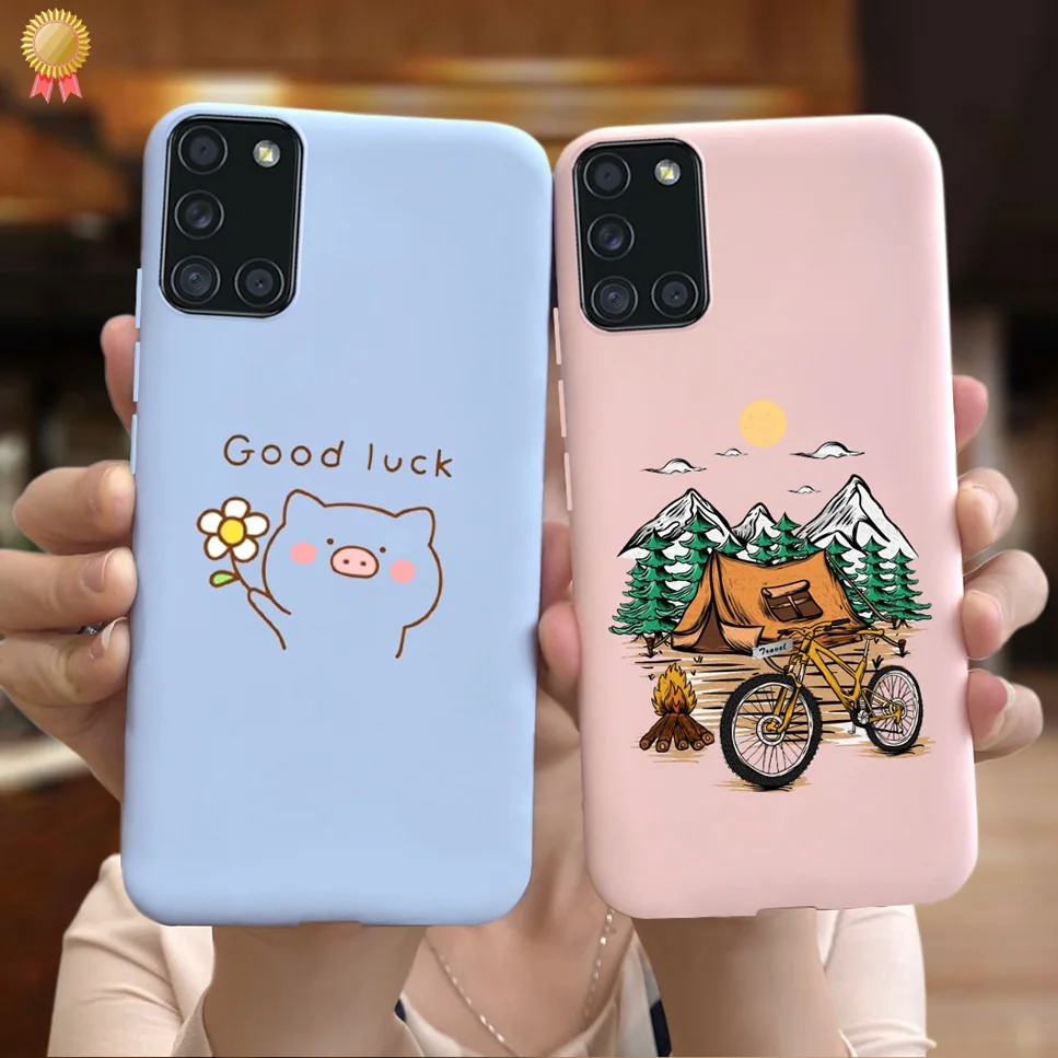 For Samsung Galaxy A31 Case Cute Clear Girls Man Silicone Soft TPU Phone Back Cover For Samsung A31 A315F Fundas Coque Bumper