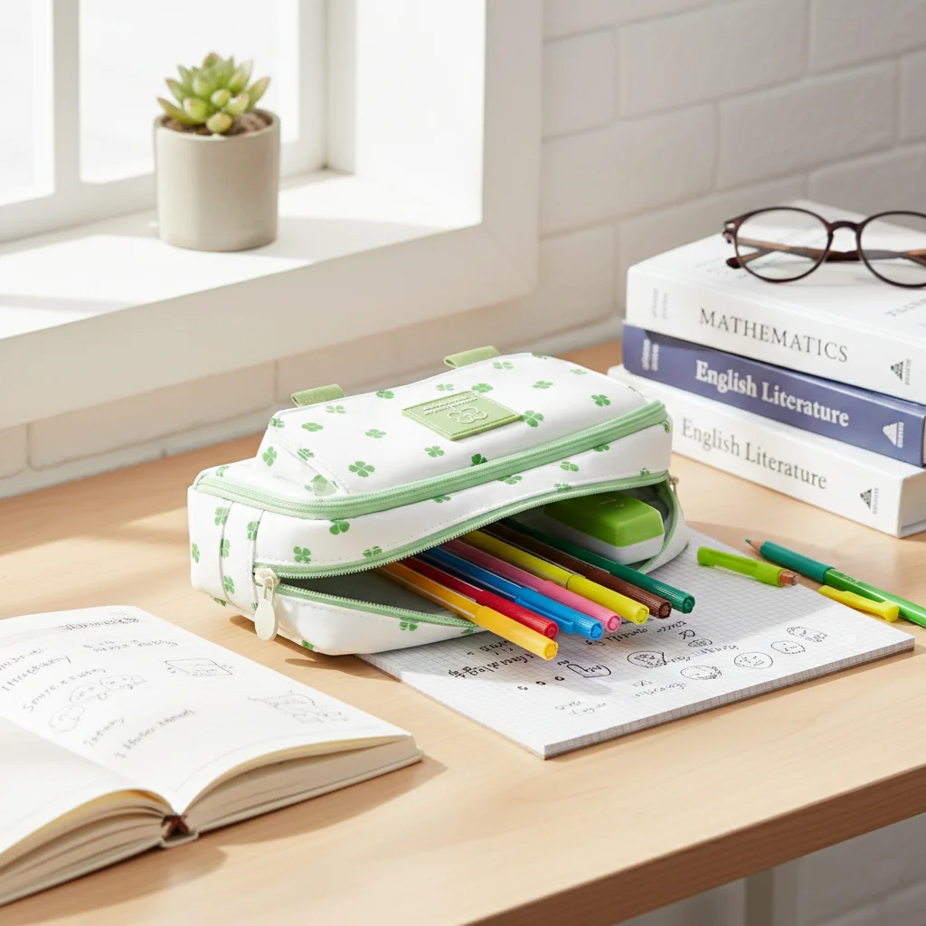 estuche-para-lapices-four-leaf-clover-de-gran-capacidad-para-estudiantes-diseno-con-tapa-abatible-material-duradero