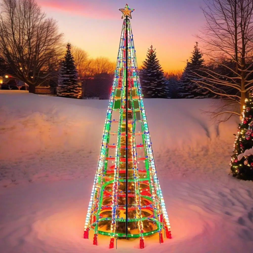 

Colorful 570 Christmas Tree Lights with Spikes - 118.1 ft for Festive Decor