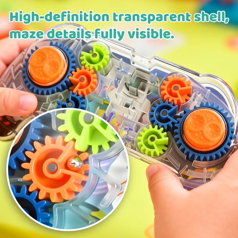 Kreatywny Labirynt Dyskowy Kontroler Gamepad 3D Puzzle Labirynt Zębatkowy Gra Labiryntowa Zabawki Edukacyjne Montessori Dla Chłopców Dziewcząt Prezenty Urodzinowe