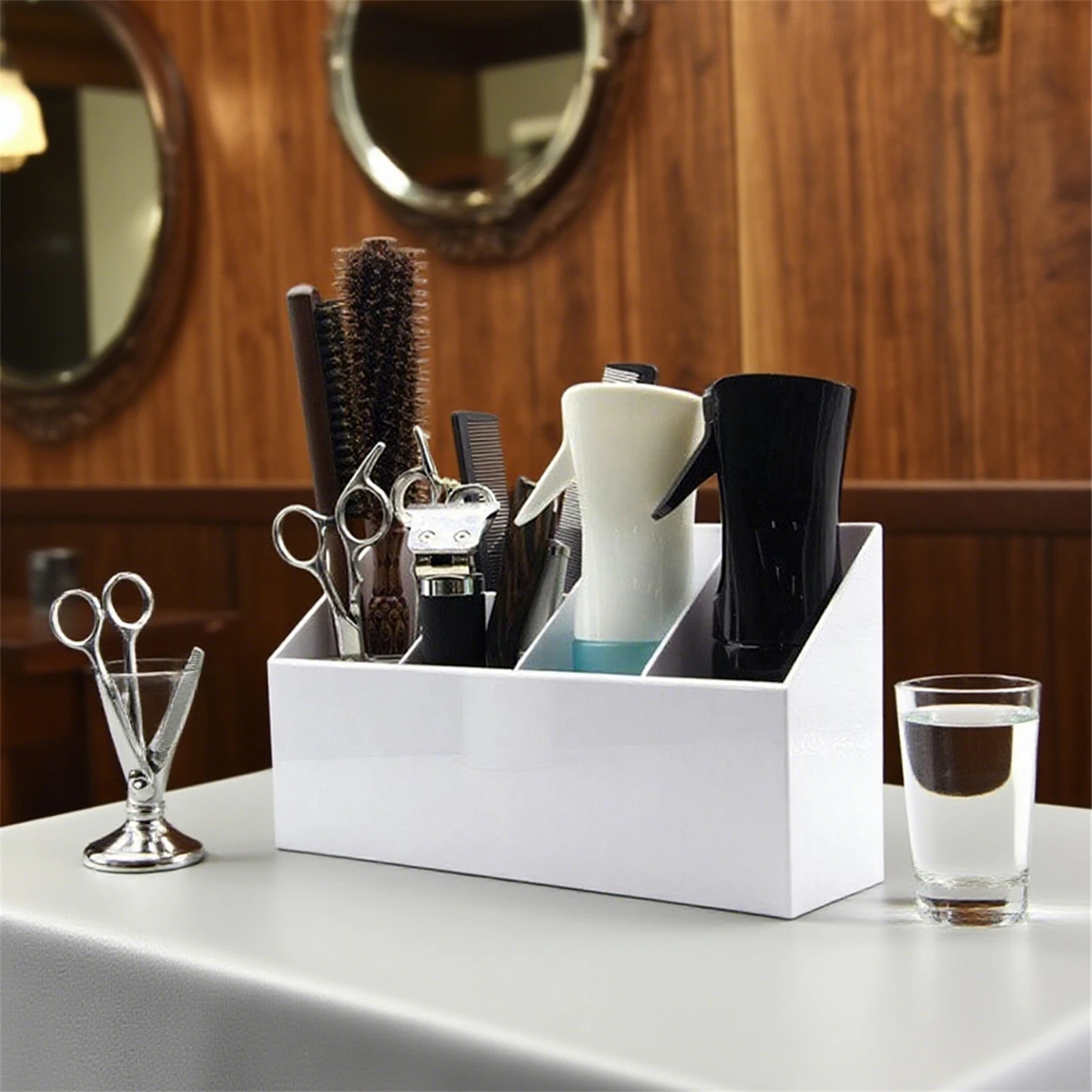 Support de rasoir multi-grilles, grande capacité, organisateur de bureau, étagère pour tondeuse à cheveux, rasoir, ciseaux, rangement d'outils de coiffure