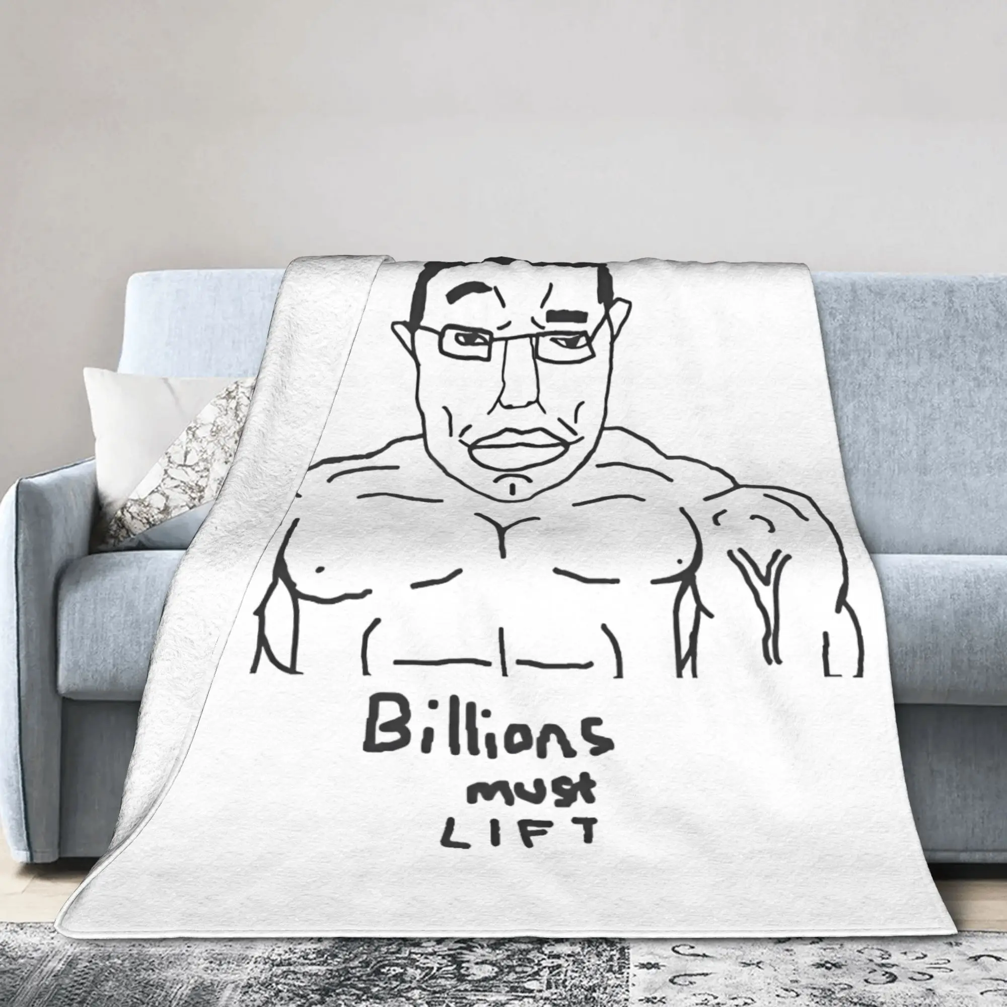Chudjak Chud Billions Must Lift Flannel Blanket Brainrot Meme Awesome Throw Blankets for Bedspread Lightweight