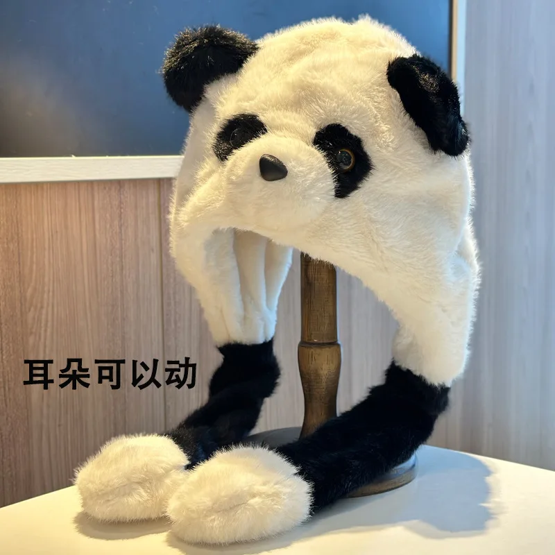 

2025 зимняя новая милая подвижная плюшевая шапка Lei Feng для родителей и детей, теплая защитная шапка для ушей, морозостойкая мультяшная шапка