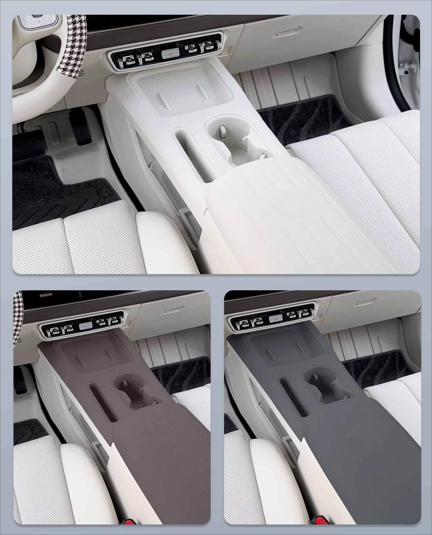 For ORA 5 2026 Center Console Armrest Box Silicone Storage Integrated Wireless Charging Water Cup Phone Slot Interior Accessory