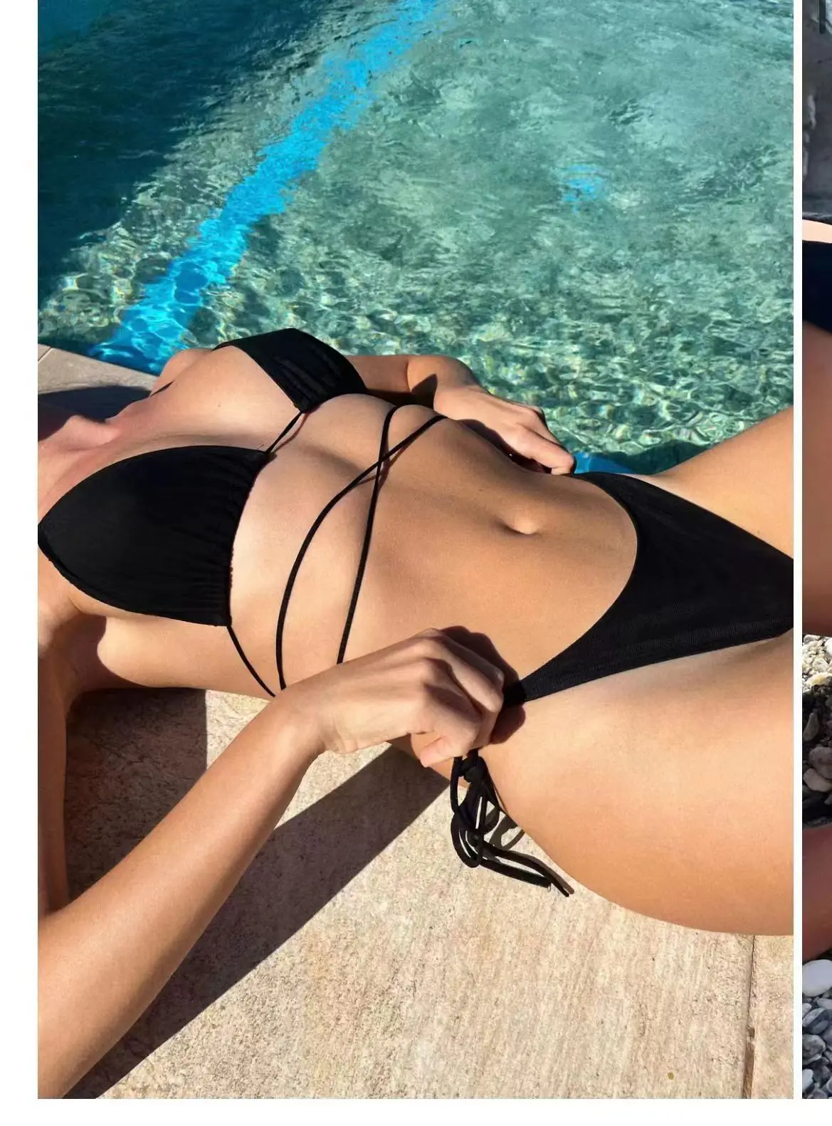 Women's Sexy Beach Bath Sunbathing Rope Two Piece Bikini Swimsuit Sexy Swimsuit Halter Neck Triangle Top String Bikini Set