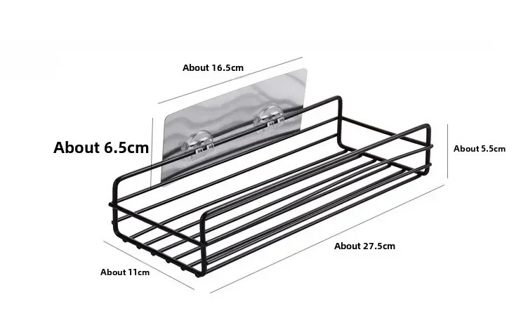 Bathroom Storage Rack Kitchen Organizer Shelf Black Shelves Corner Frame Iron Shower Punch  Storage Rack