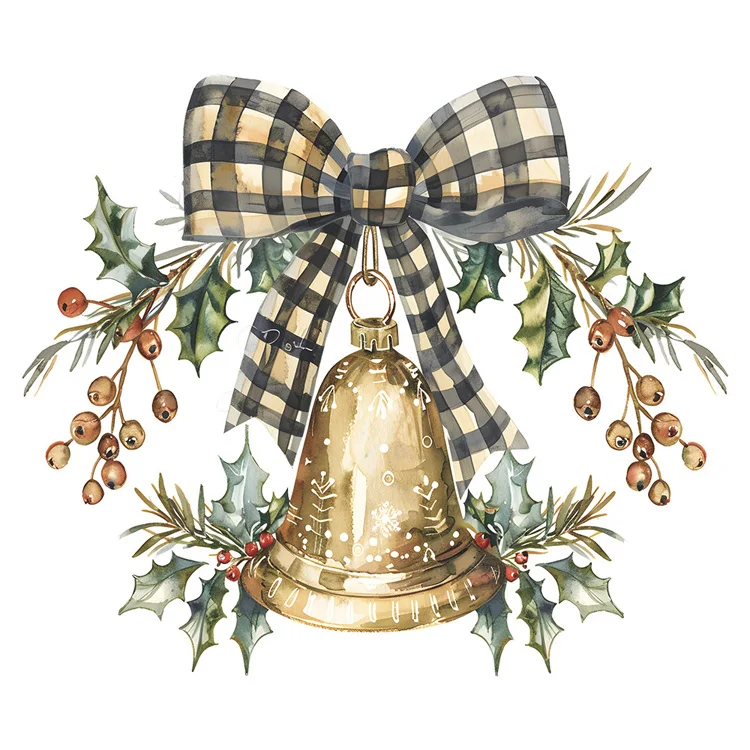 Kreativer Schleifen-Glocken-Wandaufkleber für Badezimmer, Toilette, Weihnachtsdekoration, Wandbild für Zimmer, Schrank, Festdekoration, selbstklebende Aufkleber – Detail 7