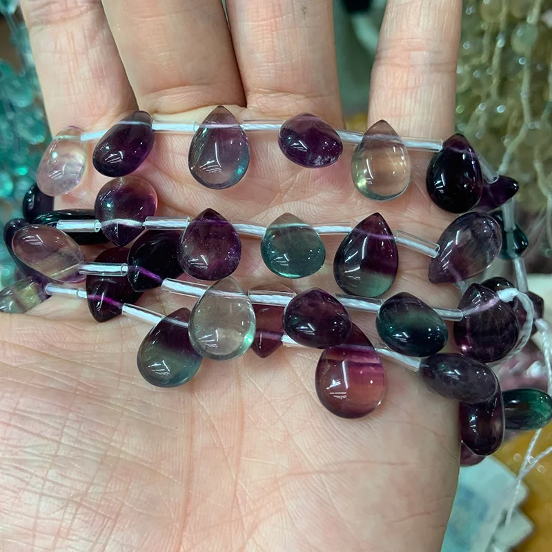 

Natural Fluorite Stone Beads 7'' Drop DIY Loose Beads For Jewelry Making Women Men Beads Bracelet Necklace Earring Gift