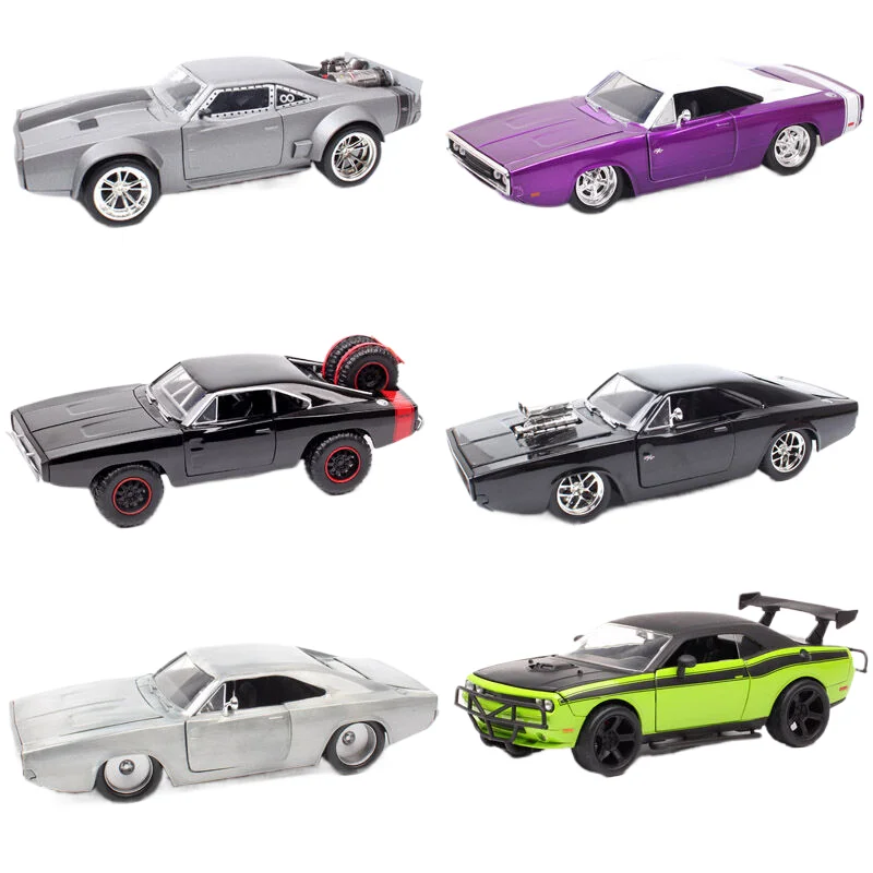 

Car Only Jada 1/24 Scale 1970 Dodge Charger RT Challenger SRT8 Ice Charger F8 Furious Muscle Diecast Car Model Toy Vehicles