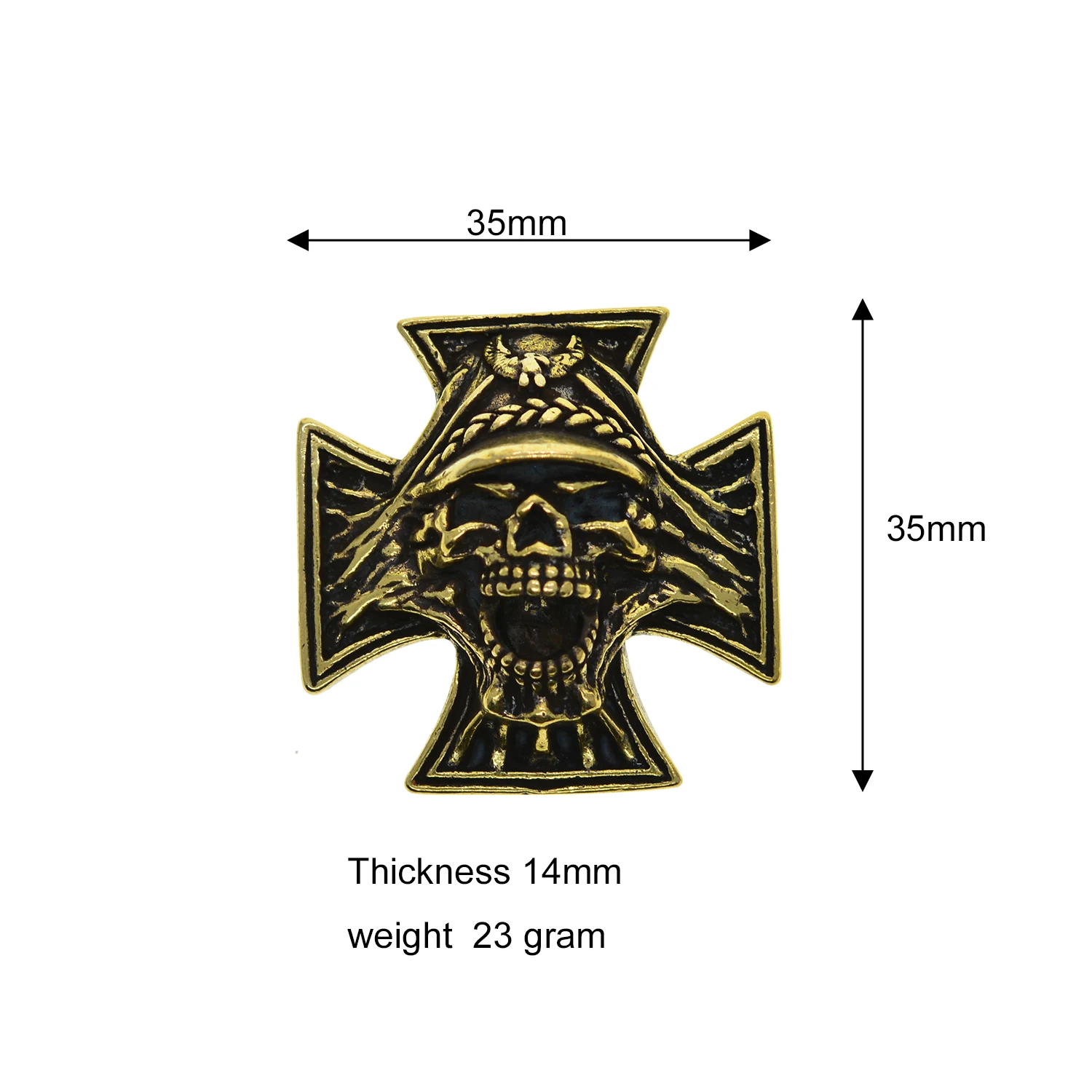 retro brass Maltese cross demon soldier Skull head Screw lock Concho rivet belt craft Decor Belt Saddle Blanket Hats Wallet bag