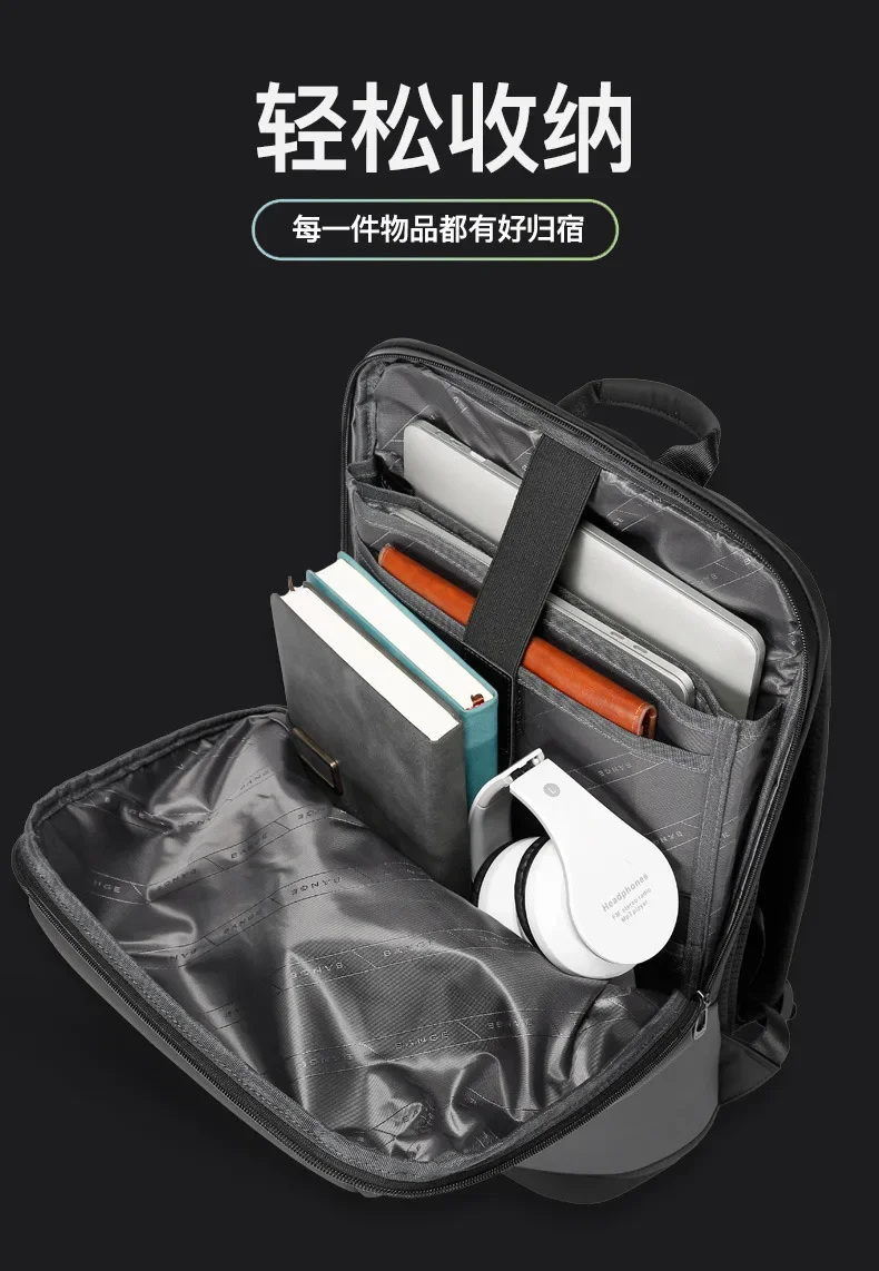 BANGE Business Backpack with External USB Port Anti Splashing Water Travel Backpack