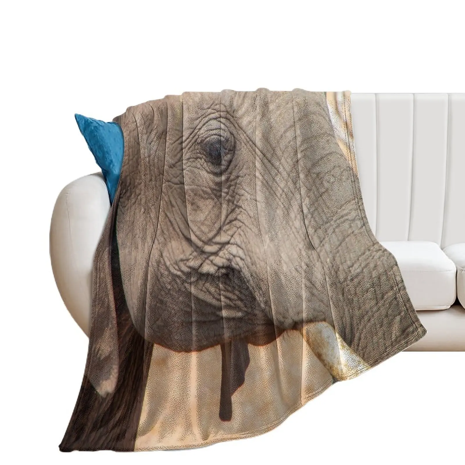 Manta de tiro con Vista de ojo de elefante africano para invierno, sofás decorativos de felpa, mantas más suaves