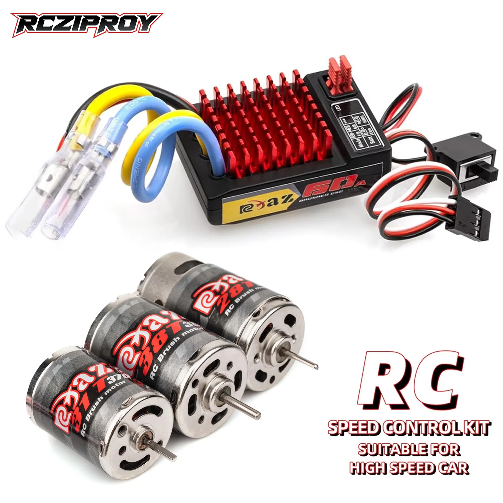 RC 380 390 Bürstenmotor & 60A Wasserdichter ESC Geschwindigkeitsregler-Kit RC-Fahrzeug Upgrade-Teile