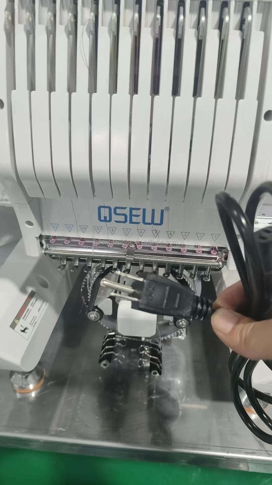 QS-1201 Single Head Computerized Embroidery Machine Computer for T shirt logo label sock mini Embroidery Machine
