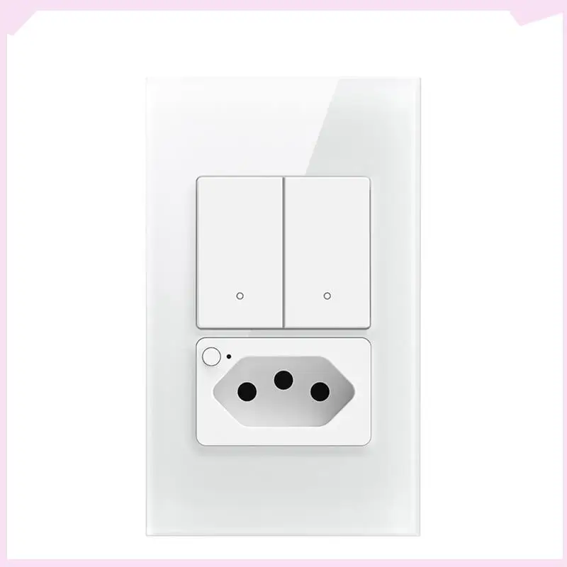 B24B Tuya Wifi Smart Switch Brazil Socket Light Switch Work Voice Control Smart Switch Brazil Plug