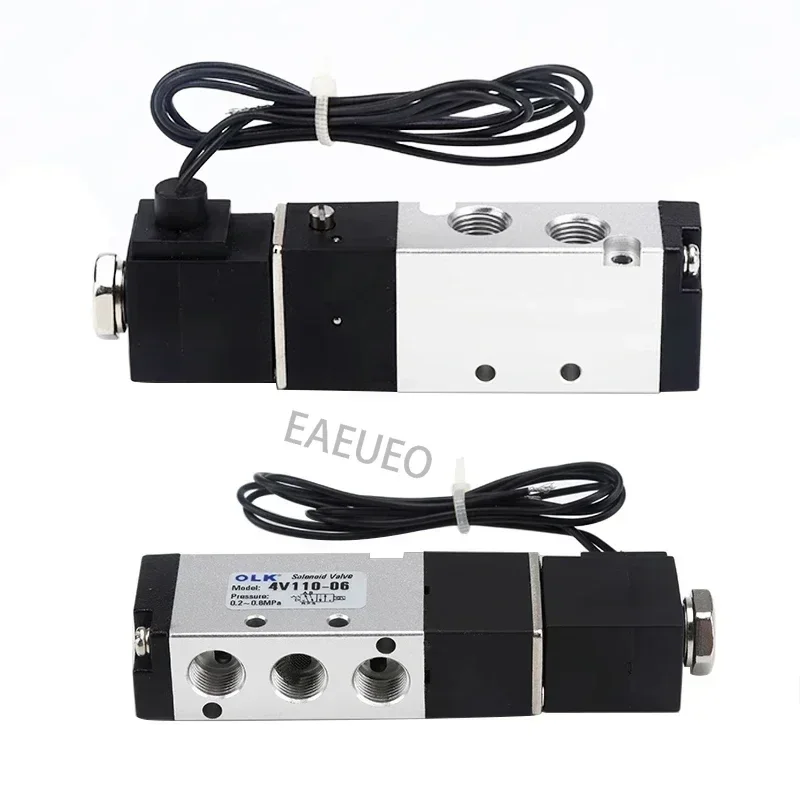 

4V110-06 1/8 Air Solenoid Valve 5/2Way Pneumatic Valve 5 Port 2 Position Gas Electric Magnetic Valves DC12V 24V 110V 220V