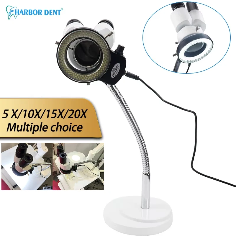 5X/10X/15X20X High Definition Dental Lab Microscope 360 Degrees Microscope Binocular Denture/Jade Ware Processing Microscope