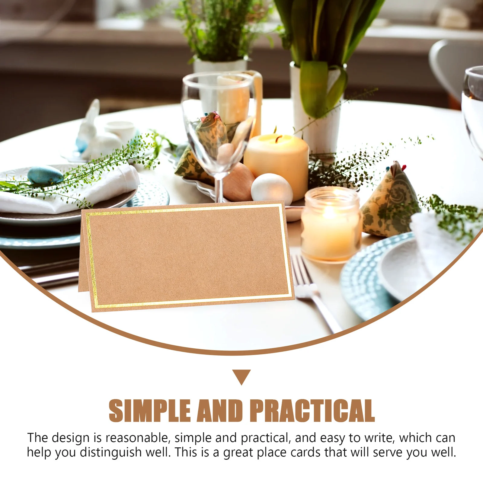 50 Pcs Wedding Signs Blank Bronzing Seat Card Table Place Cards for Seating Banquet Decor