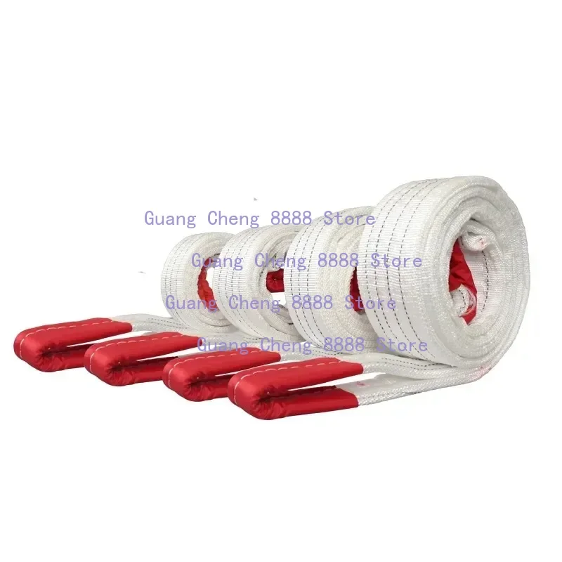 new 4 Layer Braiding, Wear Resistant Lifting Sling Crane Hoisting Industrial Hoisting Flat Belt Trailer Rope Bearing Weight 1-2T