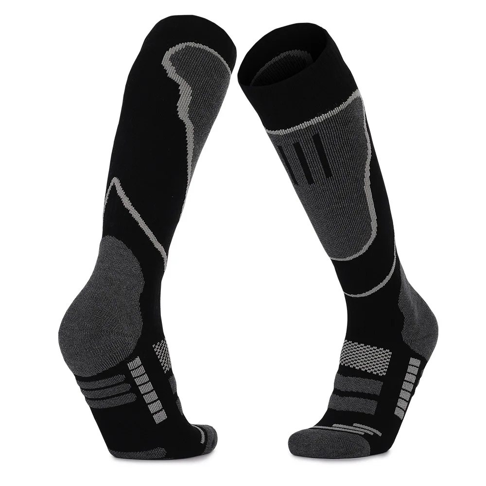 1 pair of winter men's and women's outdoor mountaineering socks, sweat-absorbing and breathable towel bottom