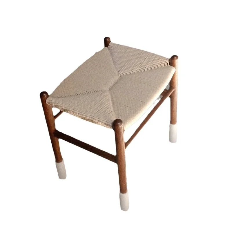 

Restaurant braided rope dining stool, leisure solid wood, B & B, red oak stool