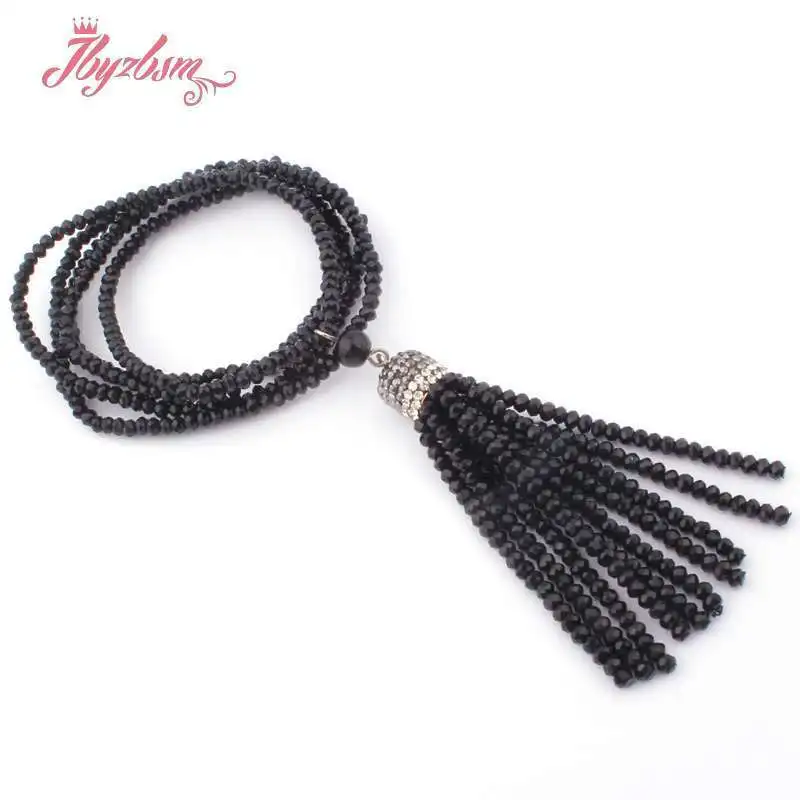 

2x3mm Glass Crystal Necklaces Rondelle Fashion Bohemian Jewelry Fashion Necklaces Ethnic Necklace 30 Inches