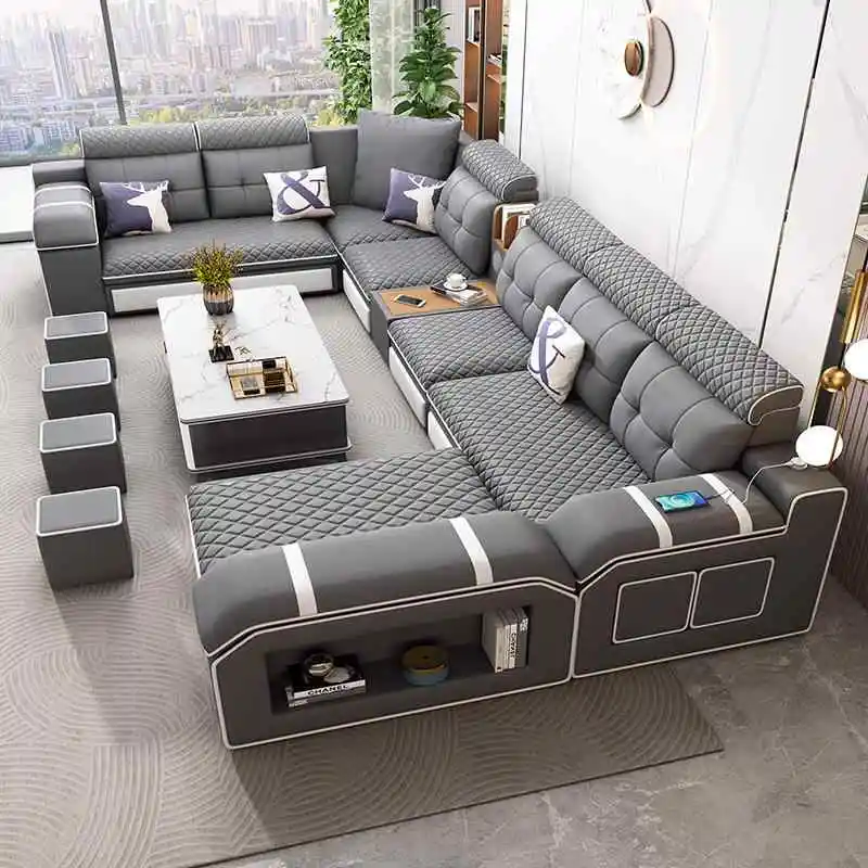 No Wash Fabric Sofa Simple and Modern Sized Unit with Detachable Washable Cat Scratch Cloth Sofa Combination