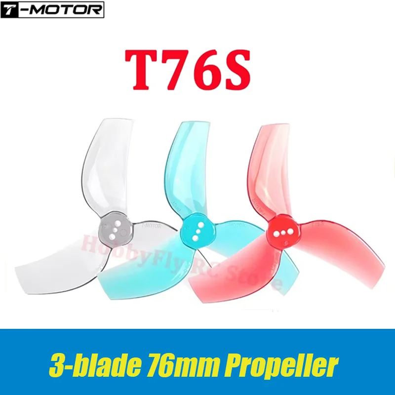 20pcs/10pairs T-MOTOR T76S 3-blade 76mm Propeller 3 inch CineWhoop Ducted Match with F1507 without shaft RC FPV Racing Drone