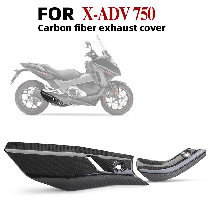 Copertura antiscottatura per tubo di scarico moto Per X-ADV 750 Adv750 XADV750 Copertura isolante termica in fibra di carbonio