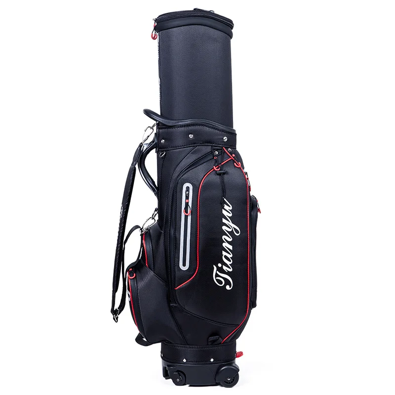 Golf Bag with Wheels Large Capacity Golf Aviation Ball Storage Multifunctional Lightweight Outdoor Sport Golf Club Cart Bags