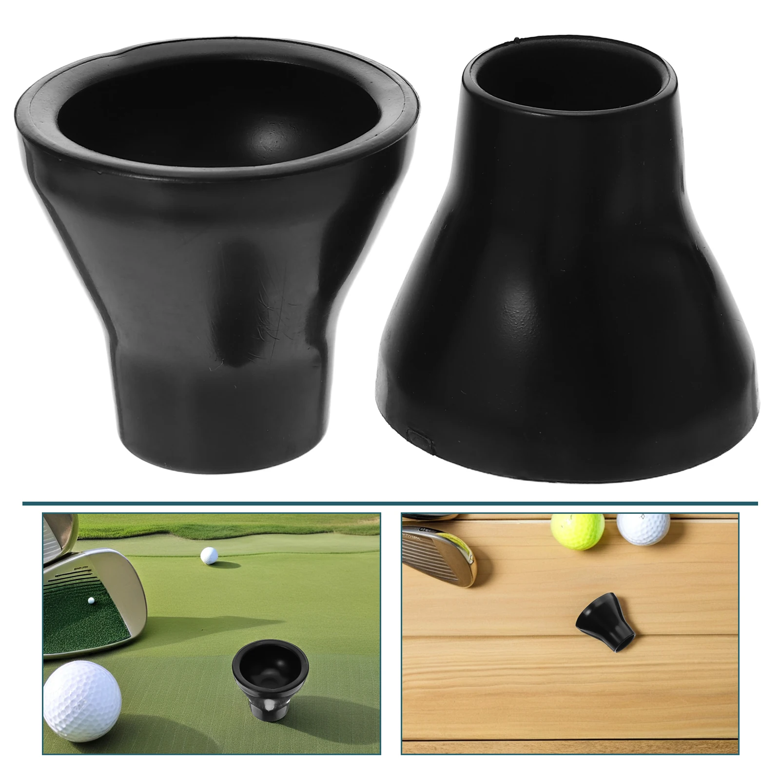 

2pcs Golf Grip Ball Pickup Tool Lightweight Rubber Stick Retriever For Putter Easy Pick Up Without Bending Black Putter