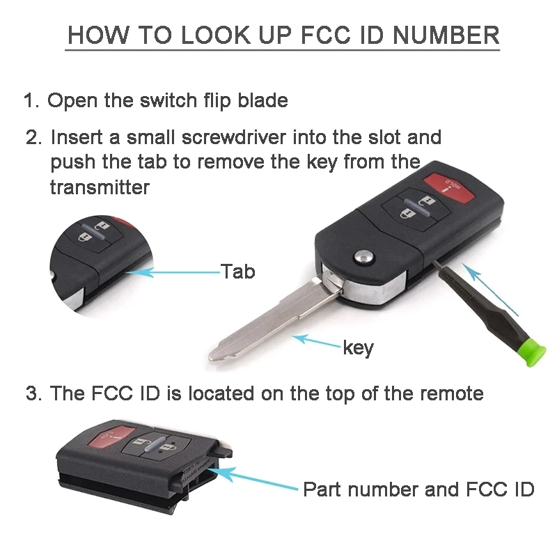 KEYECU 433MHz 4D63 Chip SKE126-01 SKE126-A1 For Mazda 2 3 5 6 MX5 RX8 CX7 2007 2008 2009 2010 3 Button Remote Flip Car Key Fob