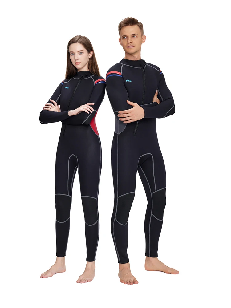 Wetsuits voor mannen/vrouwen, nat pak voor koud water, 3 mm neopreen eendelig full body ritssluiting aan de voorkant duiken surfen snorkelen kajakken