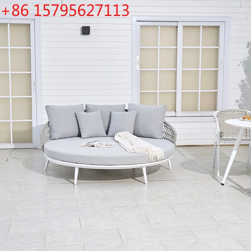 

Outdoor sofa, big round bed, B&B, hotel resort, villa, garden courtyard, outdoor living room, high-end rattan reclining bed