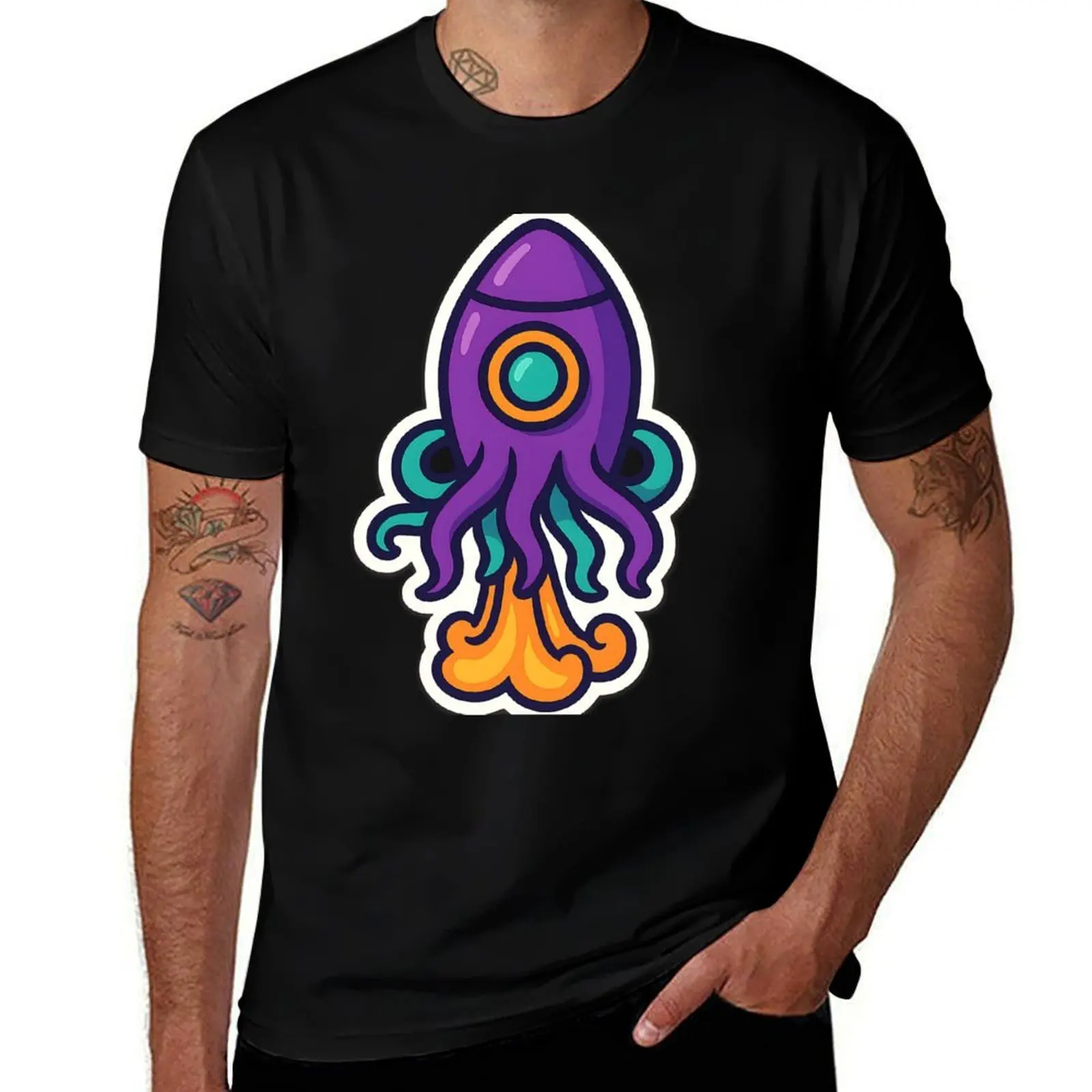 

Rocketopus – Octopus Astronaut Cartoon Sticker / Funny Sci-Fi Art T-Shirt summer top funny gifts funny t shirts men