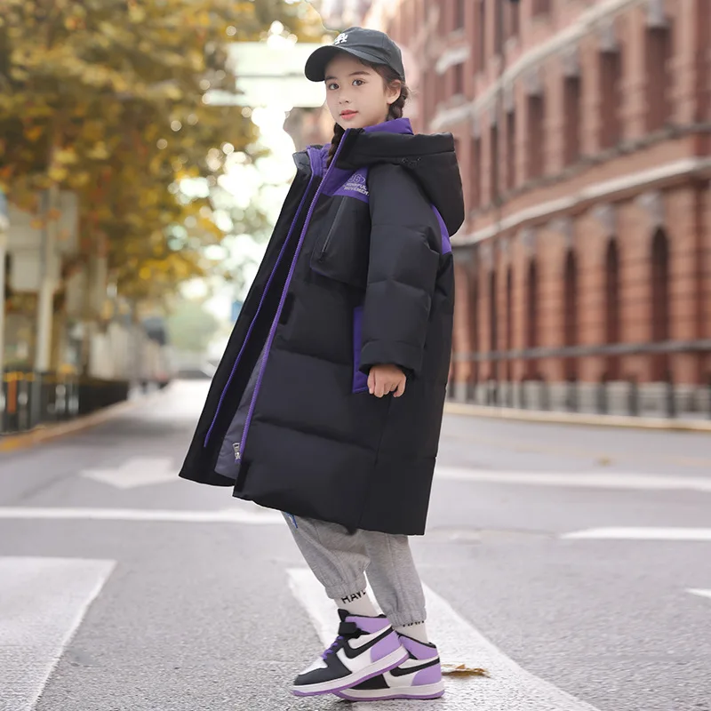 OLEKID 2025 Winter Children Down Jacket For Girl Hooded Thick Warm Teenage Girl Down Jacket 5-14 Years Kids Parka Outwear Coat