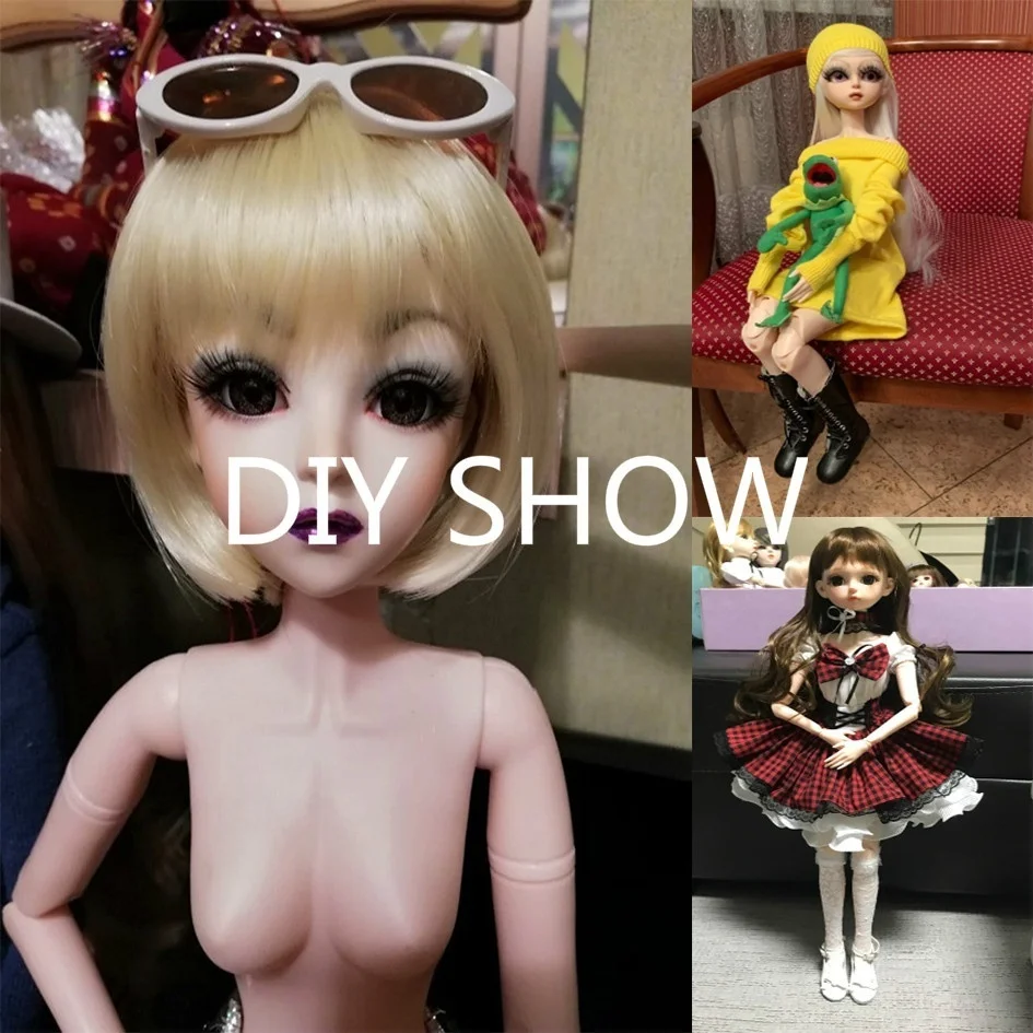 60cm DIY Puppe Make-up Puppen kopf oder ganze Puppe weibliche bjd Puppe offener Kopf einfach Augen wechseln Kinder Mädchen Puppe Geschenk