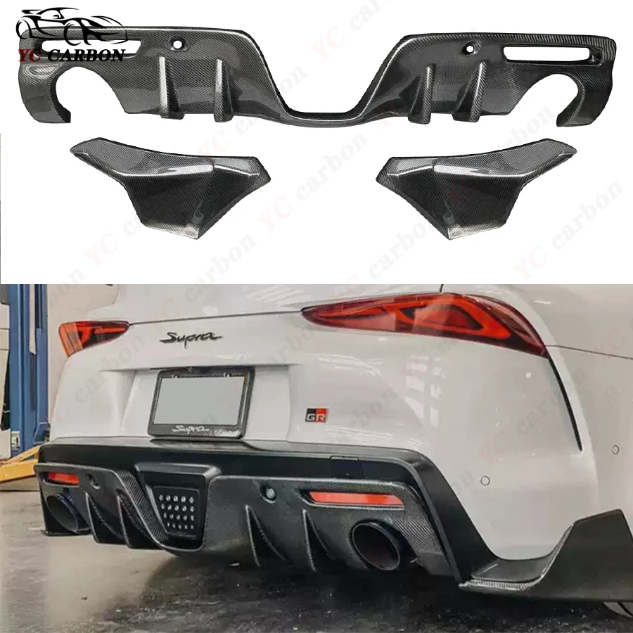 For Toyota Supra GR A90 A91 MK5 High quality real carbon fiber rear diffuser wrap corner chin spoiler lip splitter AG style