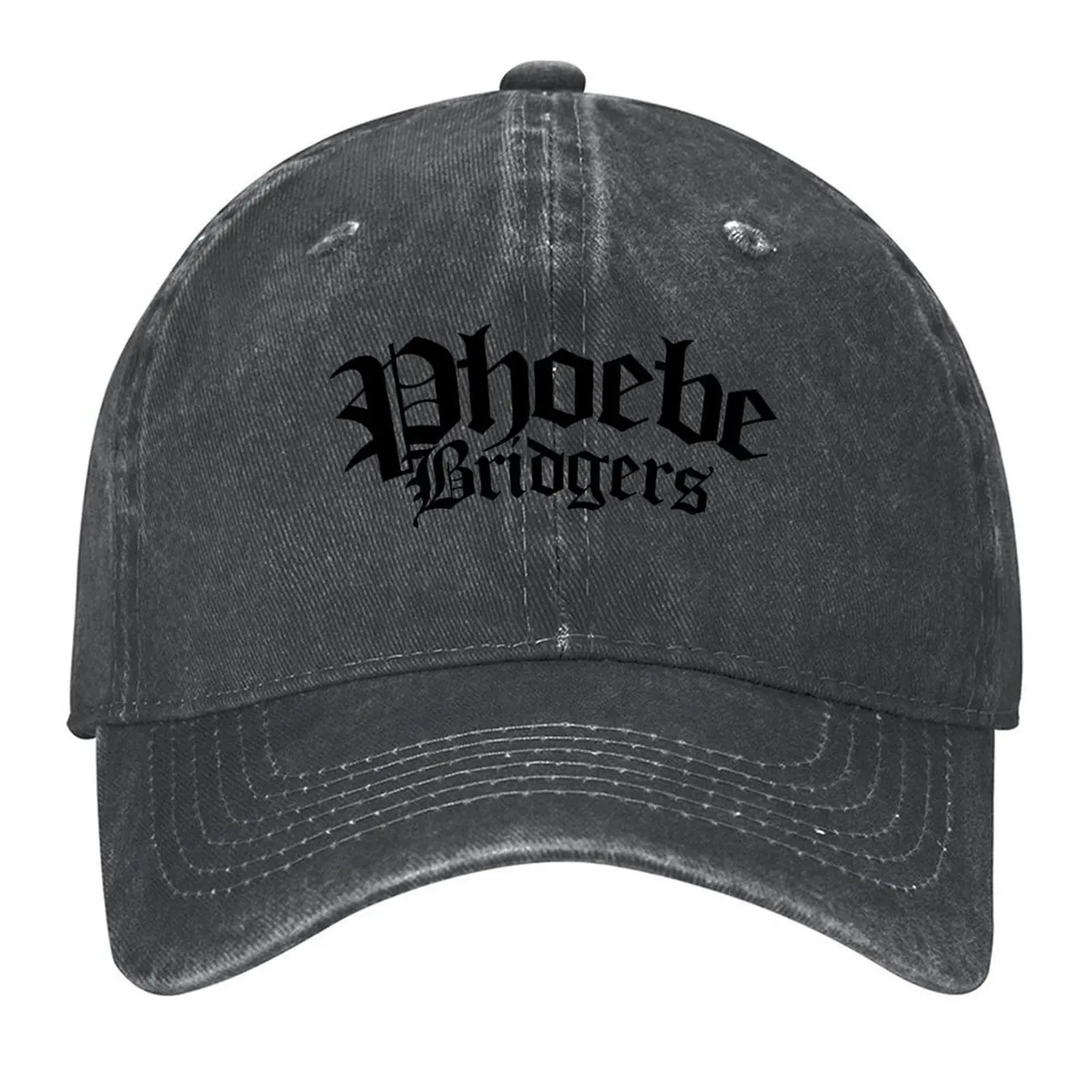 

Phoebe Bridgers Merch Phoebe Bridgers Black Logo Baseball Cap Anime Sun Cap birthday Women's Golf Wear Men's