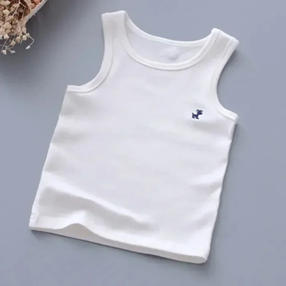 Girls Boys Tank Tops Kids Candy Color Sleeveless Vest 2024 Summer Teenagers Top Tees 2 To 12Yrs Children\'s Undershirts Clothes