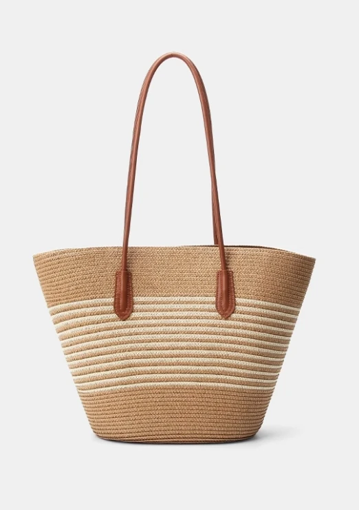 

Large Capacity Cowhide Straw Woven Bag Women 2025 New Style Seaside Beach Tote Shoulder Handbag