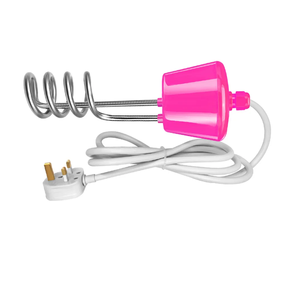 Varilla calefactora de 3000W para bañera, calentador de agua inflable para acuario con termómetro Led, enchufe británico, accesorios rosados para piscina
