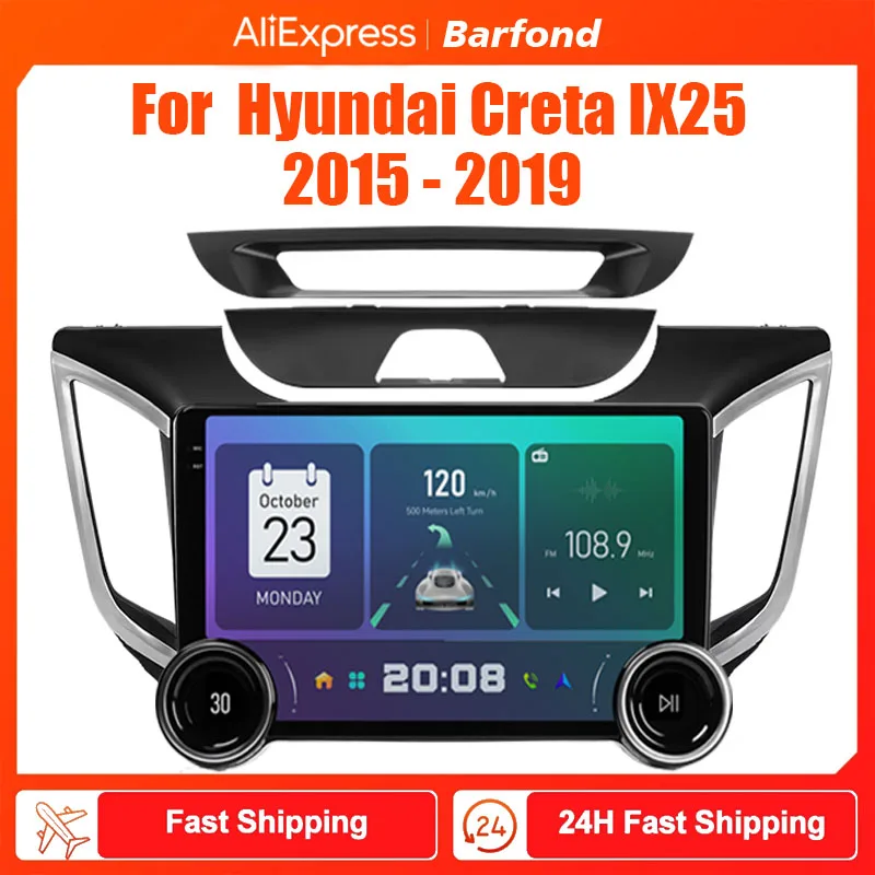 Barfond For Hyundai Creta IX25 2015 - 2019 Car Radio Multimedia Video Player Navigation stereo GPS Android 13 2din dvd