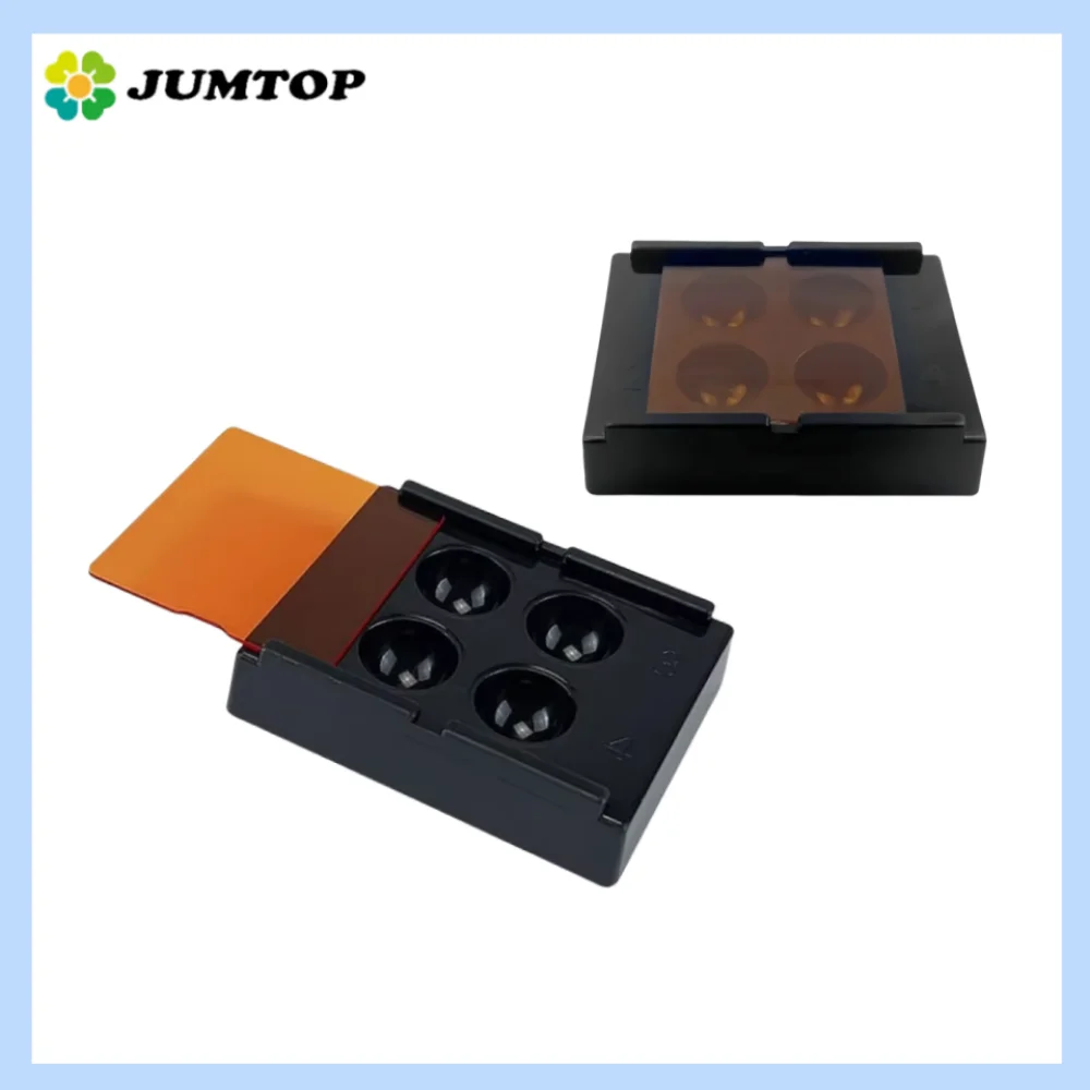 

4 Slots Dental Resin Shade Light Box - Composite Shading & Mixing Well, Light-Proof Storage Case for Dentistry