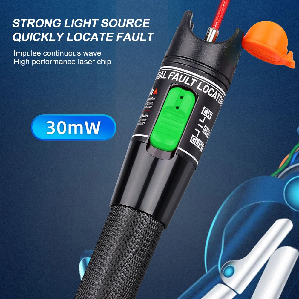 Imagem -04 - Vfl Fiber Cabo Tester Visual Fault Locator 30km Vfl Fonte 30mw 650 Mais 10nm Comprimento de Onda Fcscst Novo