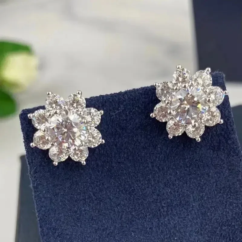 2026 Dainty Flower Shape Stud Earrings Female Daily Wearable Accessories with Dazzling Zirconia Versatile Jewelry for Women
