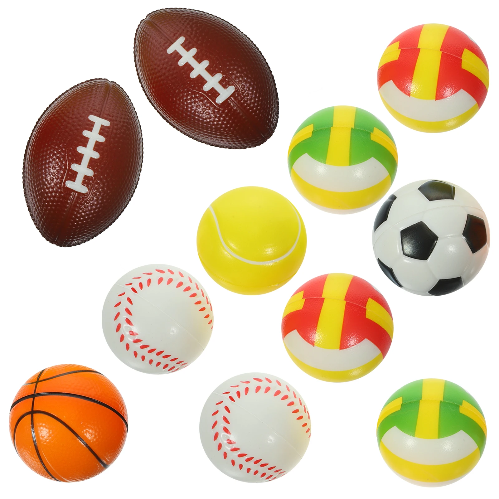 

12pcs Foam Stress Relief Balls Bouncy Squeeze Toys Mini Portable Decompression Anti Stress Toy Bulk Kids Sports Outdoor